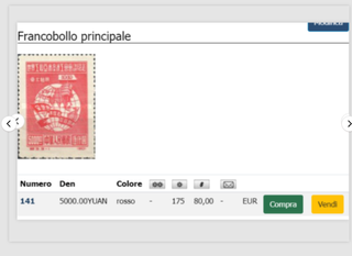 10 Francobolli Cina 1939 Mondo