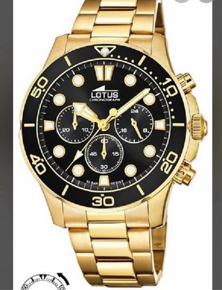 Reloj Lotus Cronógrafo Negro y Dorado