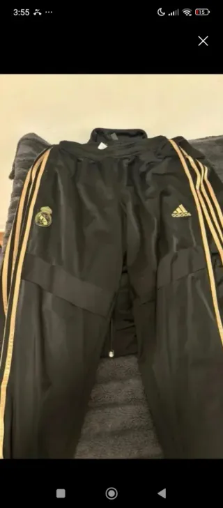 Chándal Real Madrid Adidas Negro y Dorado