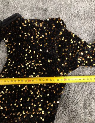 Vestito paillettes oro nero taglia unica