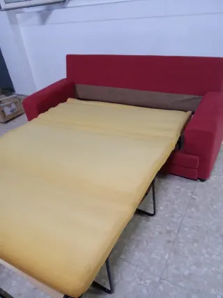 Sofá cama 2 plazas rojo