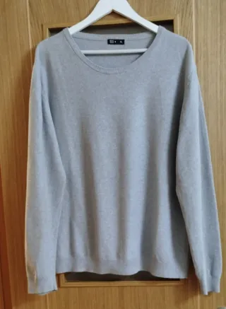 Jersey de punto gris, hombre. Talla XL.