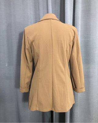 Giacca blazer doppiopetto donna beige