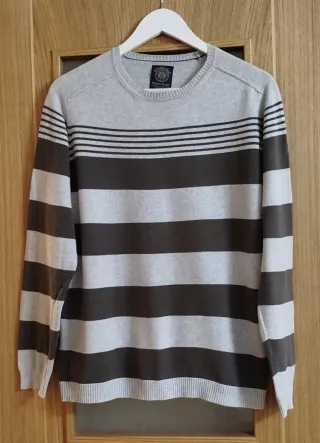 Jersey rayas gris y marrón Talla M