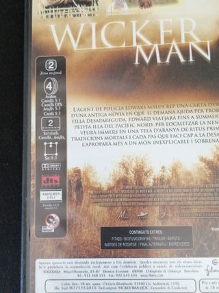 DVD "Wicker man" català, castellano e inglés