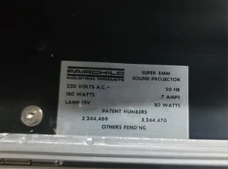 Proyector de películas fairchild seventy 07
