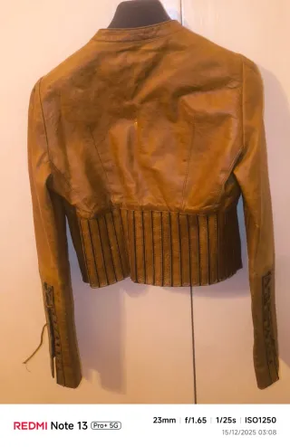 Giubbotto estivo in vera pelle marrone Pinko