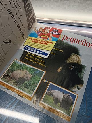Álbum de cromos, ANIMALES SALVAJES. COMPLETO. PANINI. con poster