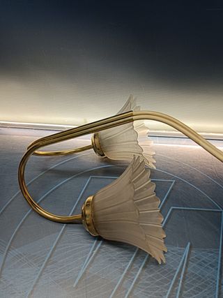 Plafón, lampada da parete, vetro, metallo, vintage