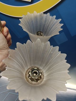 Plafón, lampada da parete, vetro, metallo, vintage