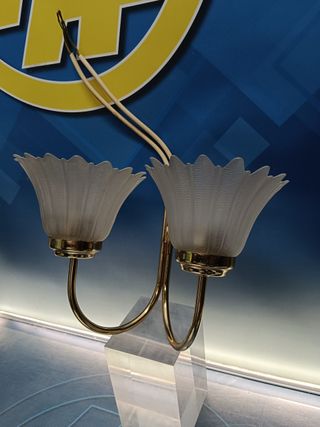 Plafón, lampada da parete, vetro, metallo, vintage