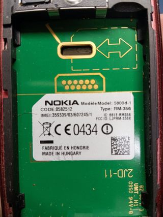 Teléfono, movil, Nokia 5800d-1, RM-356, Negro, Desbloqueado 81MB 3.2" Pantalla Táctil