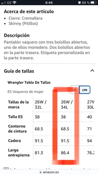 Pantalón Wrangler Mujer Talla 36 Gris