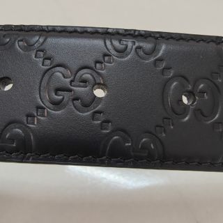 Cintura Gucci Nero Fibbia GG Argento Unisex