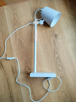 Lámpara de escritorio flexo metal y madera