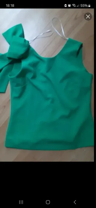 Blusa verde elegante talla