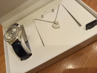 Conjunto Reloj, Cadena y Pendientes Ancla