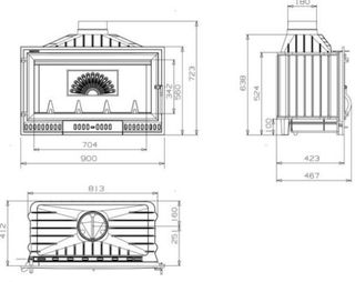 Estufa Hogar  de leña 90 insertable  MAD2025