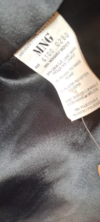 Abrigo Mango Lana Mohair Gris