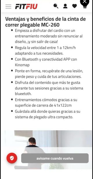 Cinta de correr plegable Fitfiu MC-260