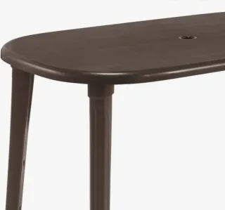 TAVOLO in plastica da giardino marrone, per 8 persone, quasi nuovo