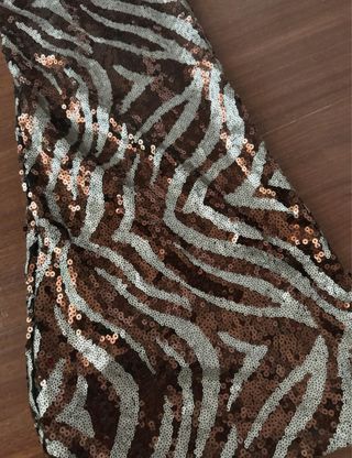 Pantalón fiesta lentejuelas marrón y dorado