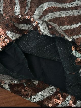 Pantalón fiesta lentejuelas marrón y dorado