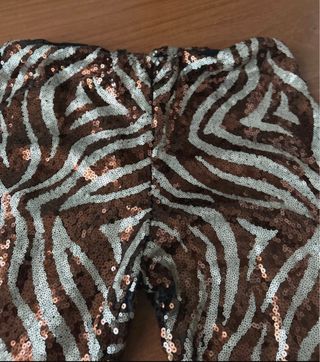 Pantalón fiesta lentejuelas marrón y dorado