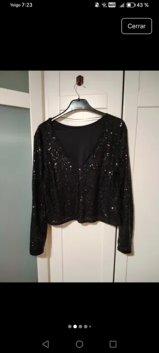 Jersey lentejuelas negro brillante