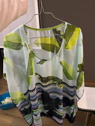 Camicetta donna fantasia foglie taglia 42