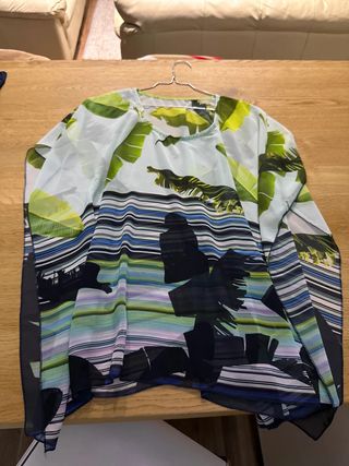 Camicetta donna fantasia foglie taglia 42