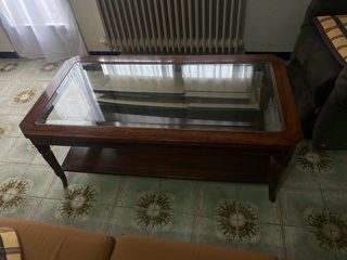 Mesa de centro madera y cristal