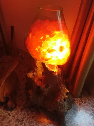 Lampade Sale Himalaya Legno e Vetro soffiato