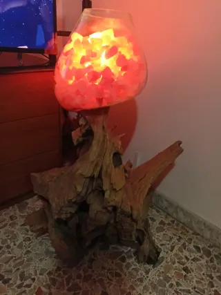 Lampade Sale Himalaya Legno e Vetro soffiato