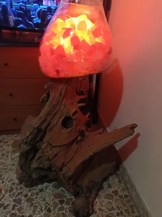 Lampade Sale Himalaya Legno e Vetro soffiato