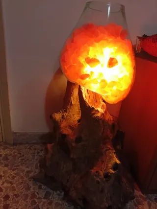 Lampade Sale Himalaya Legno e Vetro soffiato