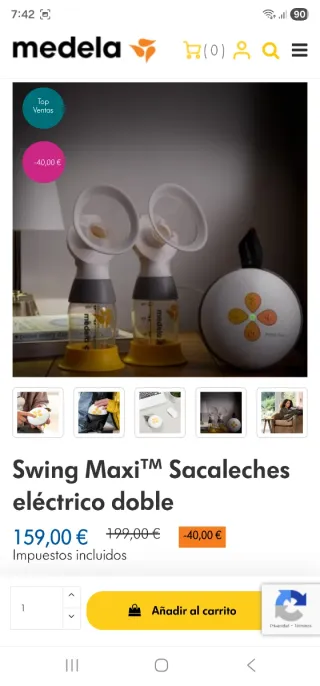 Sacaleches Eléctrico Medela Swing Maxi NUEVO!