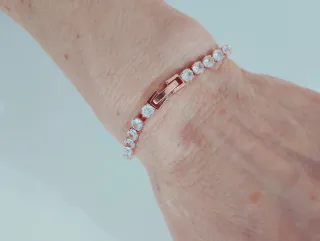 Bracciale tennis argento 925 rosa