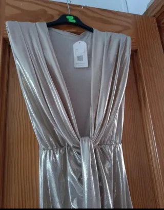 Vestido champán brillante talla única