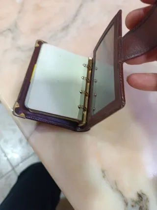 Agenda de piel marrón 1980