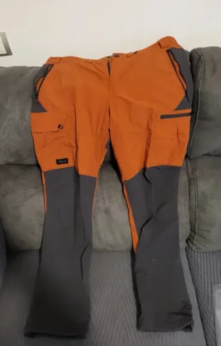 Pantalón Montagna Escursionismo Quechua Grigio Arancione