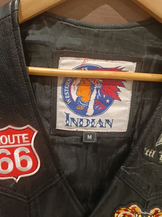 Chaleco motero de piel de bufalo