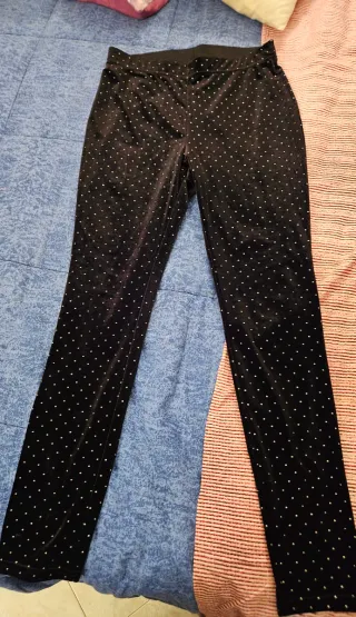 Set 2 Leggings Velluto e Strass Goldenpoint