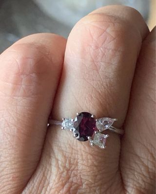 Anillo Plata Rodolita Ovalada