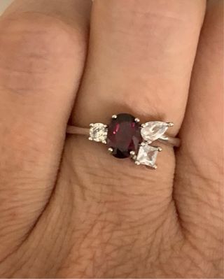 Anillo Plata Rodolita Ovalada