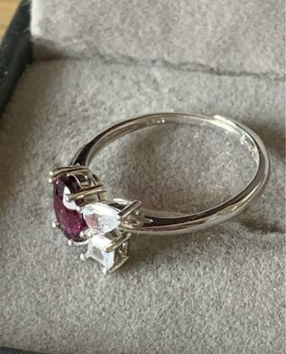 Anillo Plata Rodolita Ovalada