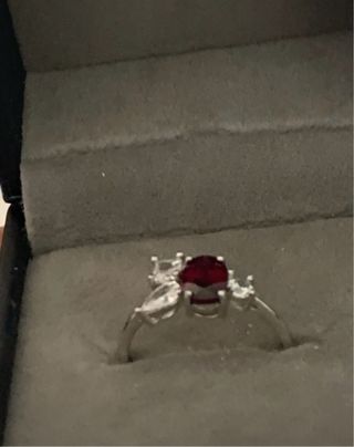 Anillo Plata Rodolita Ovalada