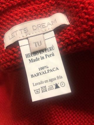 Manta de alpaca artesanal roja