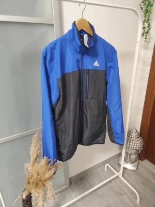 Giacca a vento Adidas Climate blu/nera Tg S