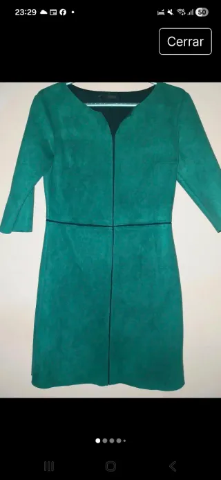 Vestido verde de antelina